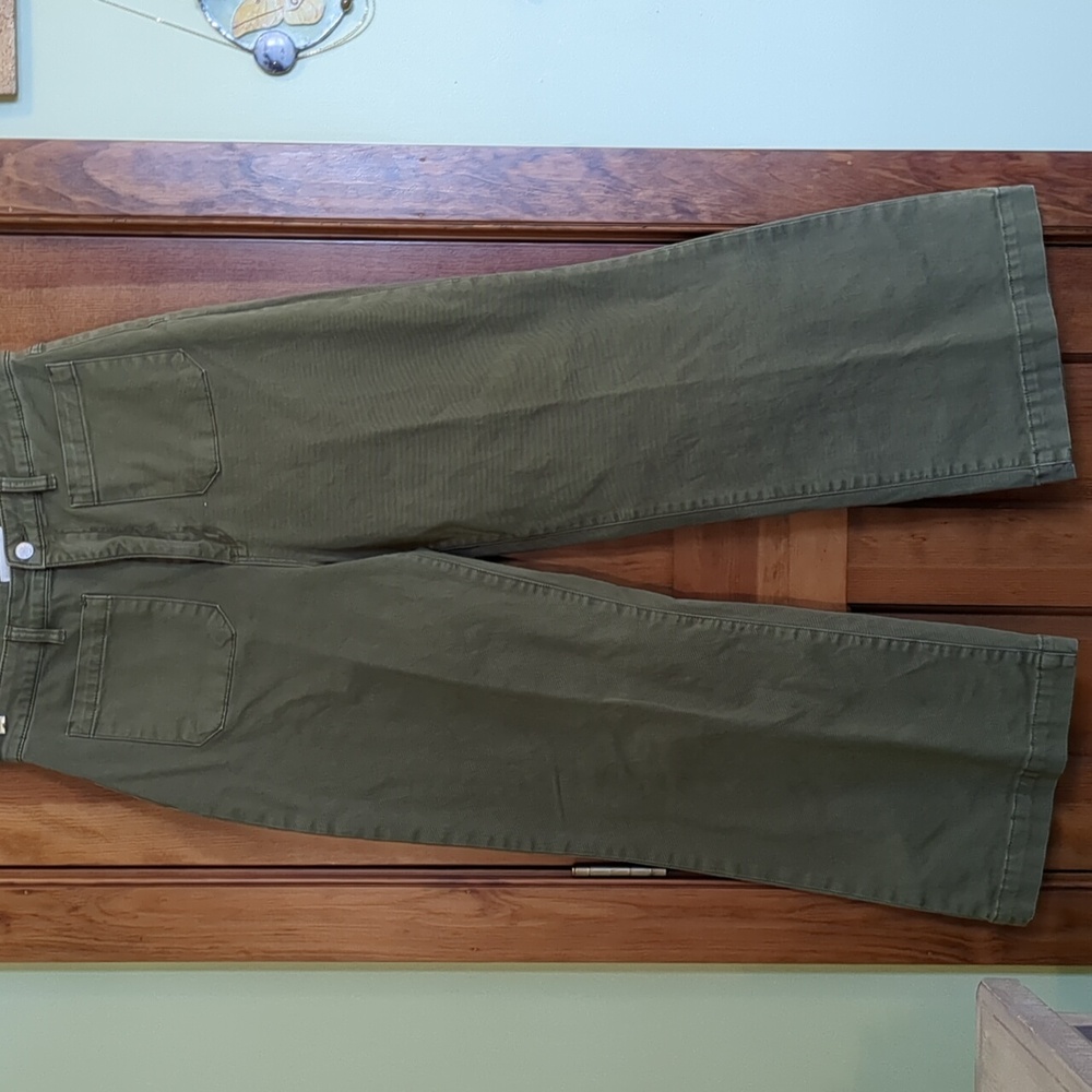 Rollas Olive Green AUSSIE High Waisted Sailor Style Jeans